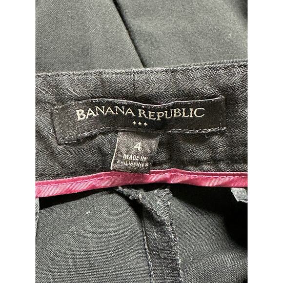 Banana Republic Pants Women 4 Black Ankle Straight Dressy Minimalist Office Work - Picture 3 of 8